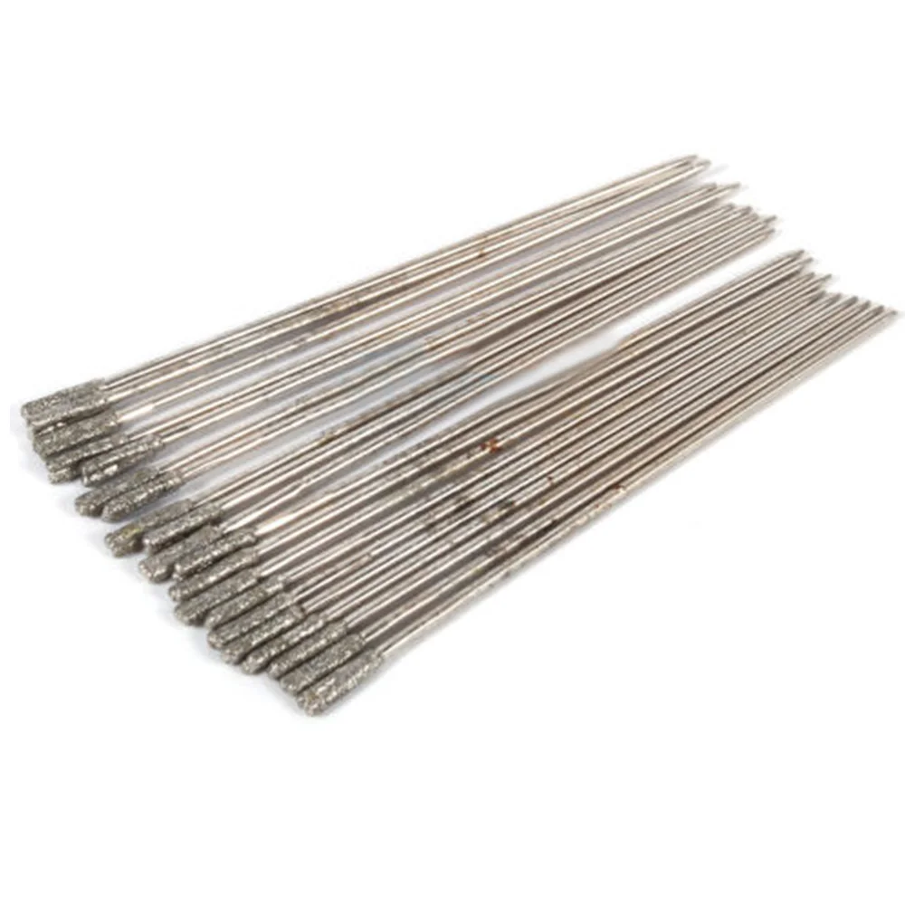 

20 PCS 1mm Diamond Powder Drill Bit For Glass Tile Ceramic Jewelry Agate Hole Drill Tool Lapidary Drill Bits