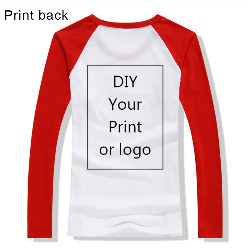 Футболка с длинными рукавами реглан принтом по индивидуальному заказу футболка