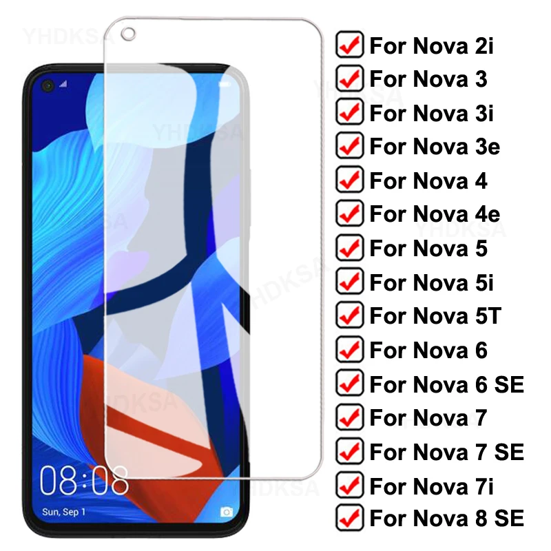 100D полное Защитное стекло для Huawei Nova/5T 5 5i 4 4e 2i 3i 3 3e закаленное экрана с защитой от