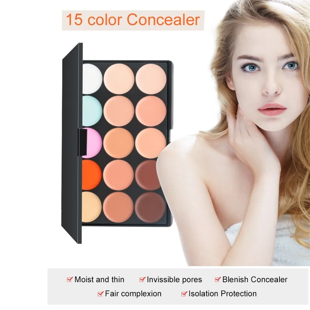 15 цветов натуральный Профессиональный консилер палитра долговечная основа