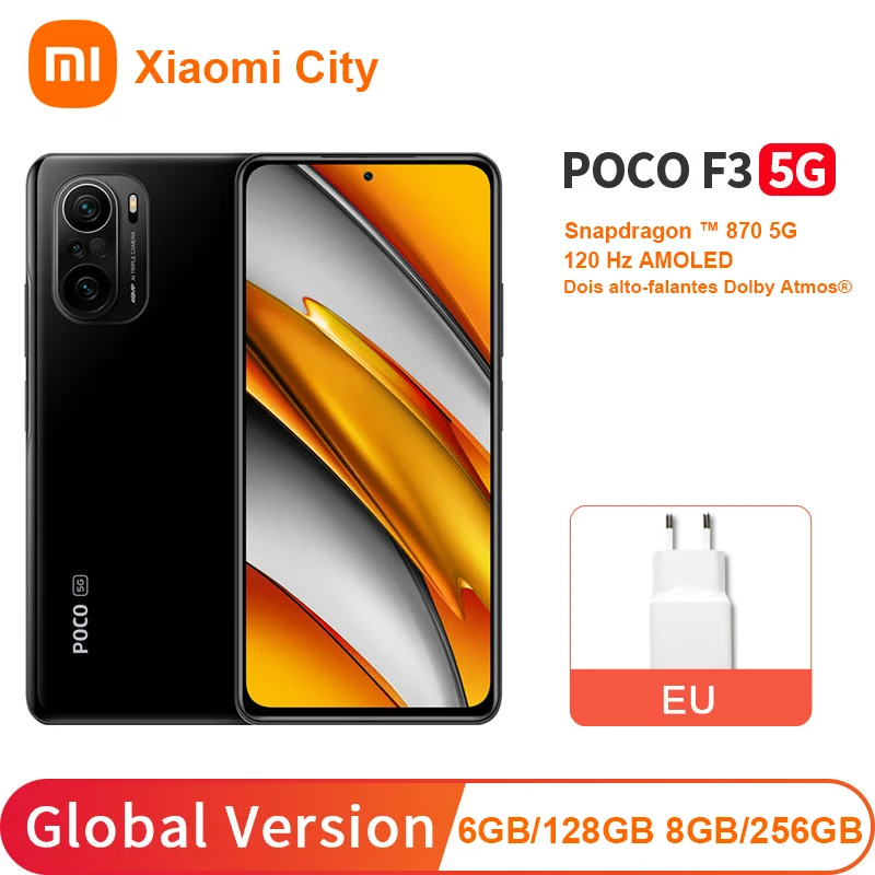 Xiaomi Poco F3 5G Смартфон Snapdragon 870 Octa core 128 ГБ/256 ГБ 6 67 &quot120 Гц E4 активно матричные осид