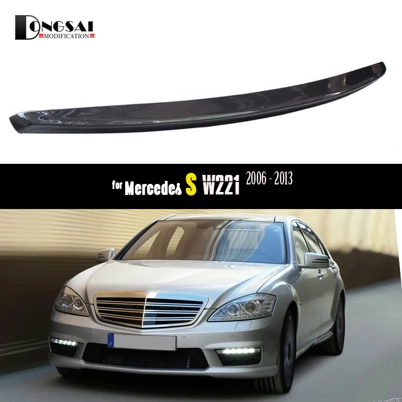 W221 спойлер из углеродного волокна для Mercedes S Class W221 2006-2013 S500 задний багажник стиль спойлер крыло