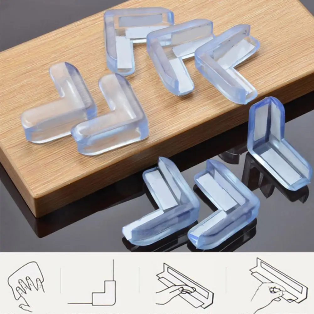 

4Pcs Soft PVC Desk Table Guard Edge Child Safety Corner Protector Protection Cover Safe Cushion with Double Side Adhesive Tape
