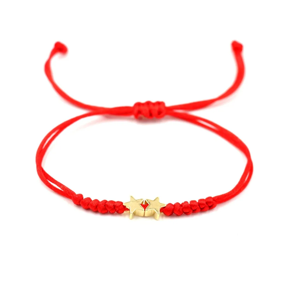 Браслет веревочный для мужчин и женщин Ювелирное Украшение с 2 звездами простых