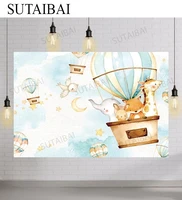 baby shower photo backdrops cartoon animal hot air balloons star poster customized banner child photographic background props