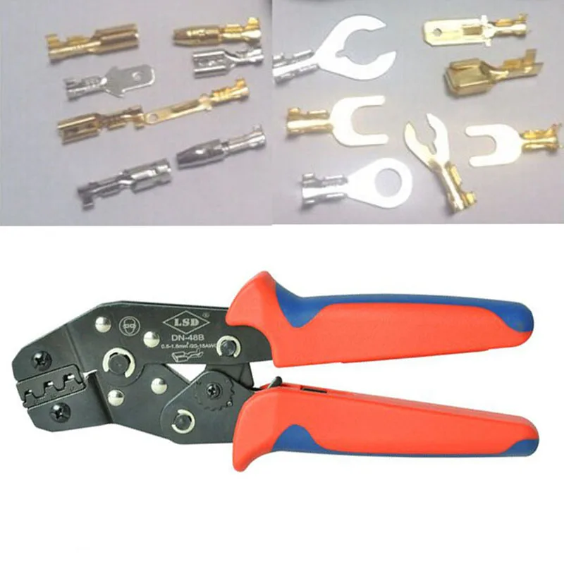 

Mini crimp tool DN-48B for crimping non insulated terminals 0.14-1.5mm2 ratchet crimping tool for TAB terminals contacts crimper