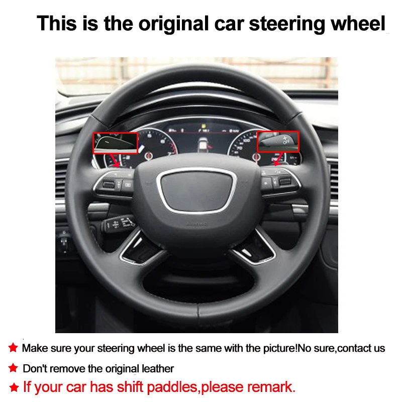 hand sewing car steering wheel cover volant funda volante for audi a3 8v sportback a4 b8 avant a6 c7 a8 d4 q3 8u q5 8r q7 4l free global shipping