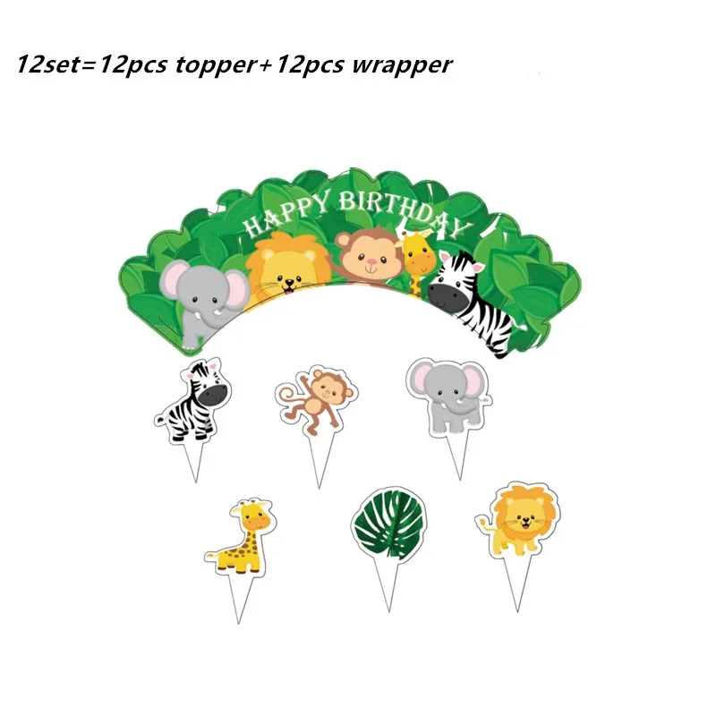 wrapper 12set Гавайская летняя одноразовая посуда для дня рождения Фламинго Пальмовые Листья бумажная салфетка под тарелку кружку тропические Свадебные вечерние мероприятия - Цвет: wrapper 12set