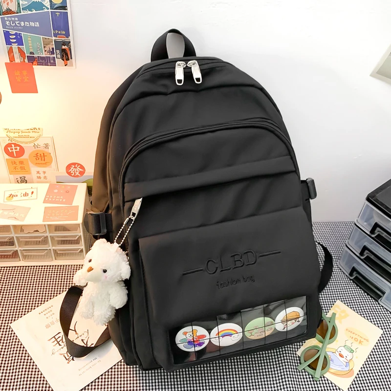 Модный рюкзак со штампами, школьный ранец для подростков, сумки с милым медведем для старшей школы для девочек-подростков, 2021 нейлоновый рюк...