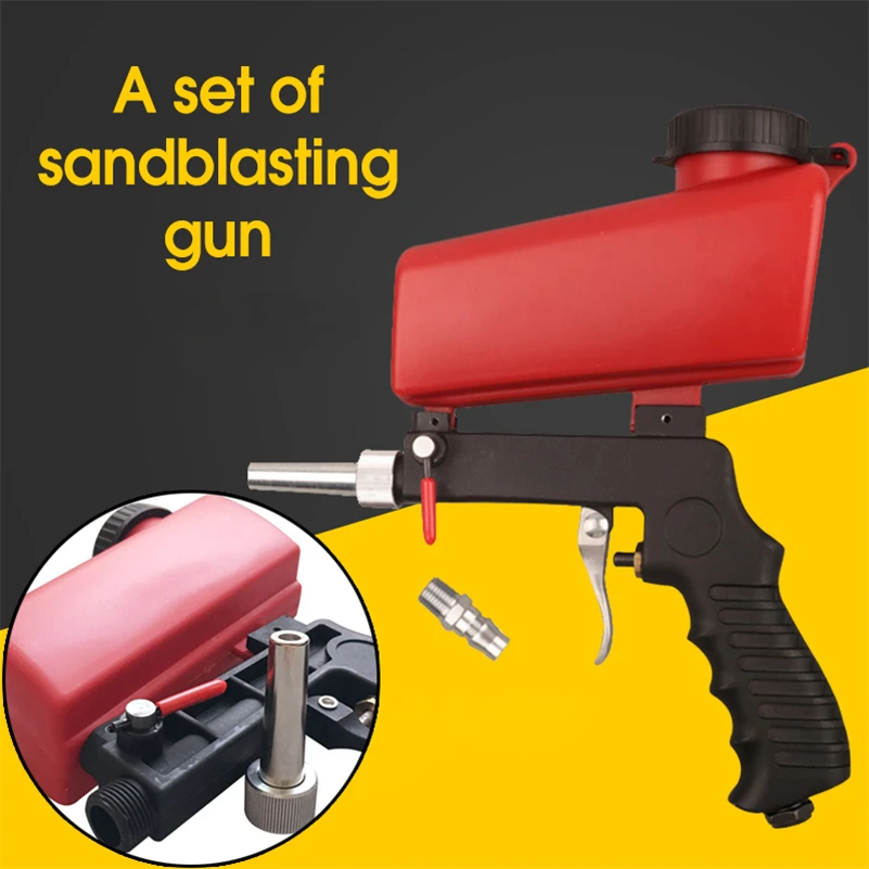 

90psi Portable Gravity Sandblasting Gun Pneumatic tool Small Sand Blasting spray gun Adjustable Sandblaster