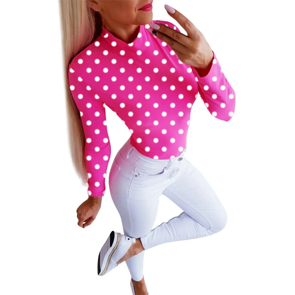 Свитер в горошек с принтом модная Женская водолазка Осенняя толстовка капюшоном