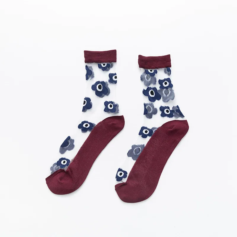 Японские Женские носки Харадзюку женские хлопковые прозрачные в элегантном