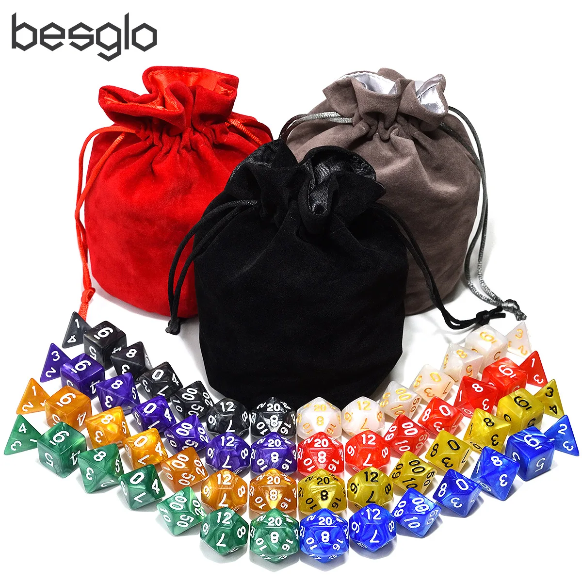 Комплект игральных костей с большие бархатные карманом для игр D4 D6 D8 D10 D % D12