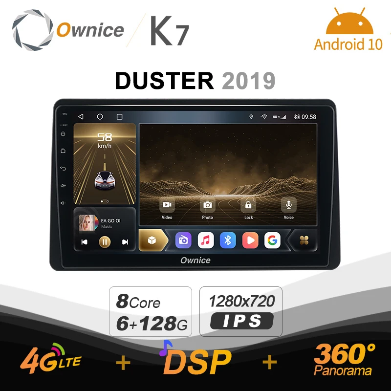 

Автомобильный мультимедийный плеер Ownice K7, Android 10,0, 6 ГБ + 128 ГБ, для Renualt DUSTER 2019, Радио система, блок 360, панорама, 4G, LTE, SPDIF