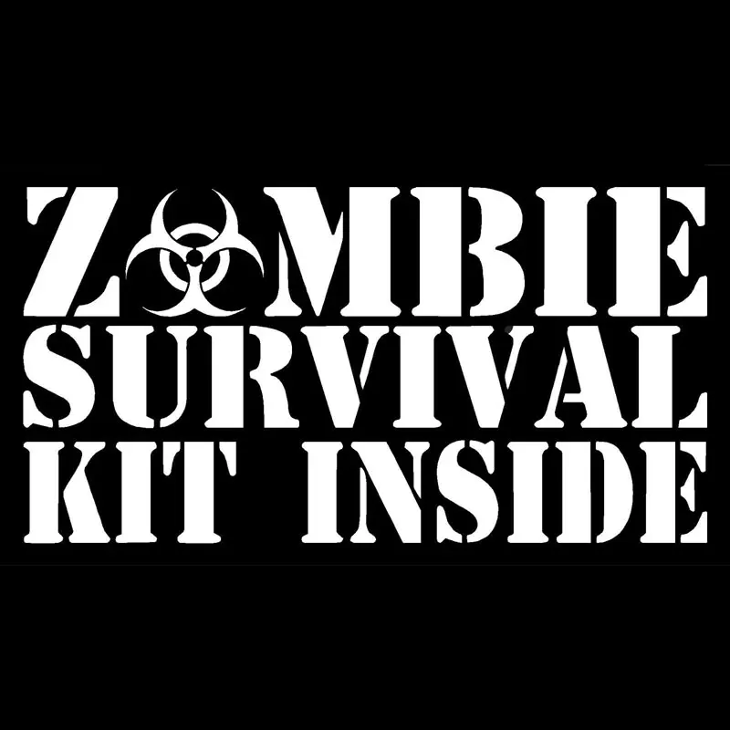 

Zombie Survival Kit Inside Graffiti Car Stickers Styling Rear Cover Scratch Decal Decorative PVC15*8cm