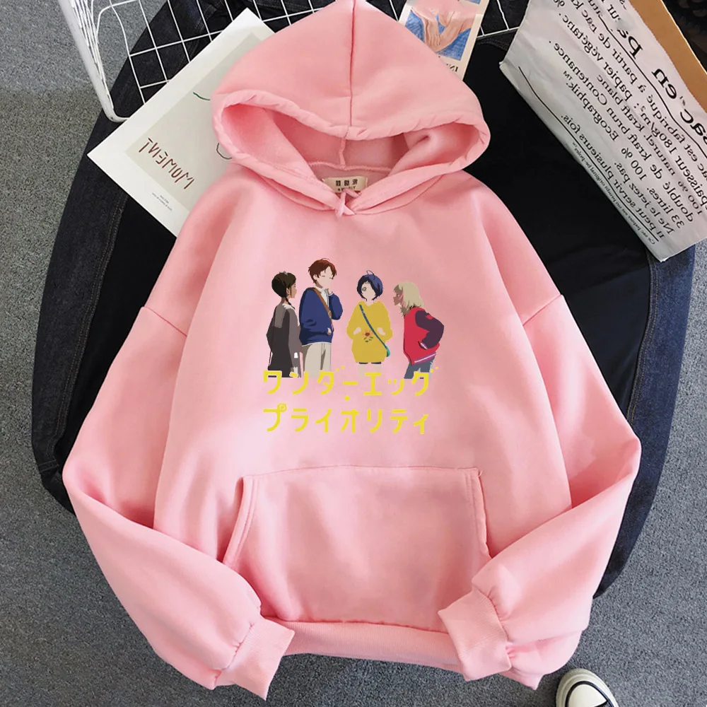 Hoodies oversized Wonder Egg Priority print Sweatshirts Hooded Harajuku Spring Casual Vintage Korean Pullovers Women sweetshirts