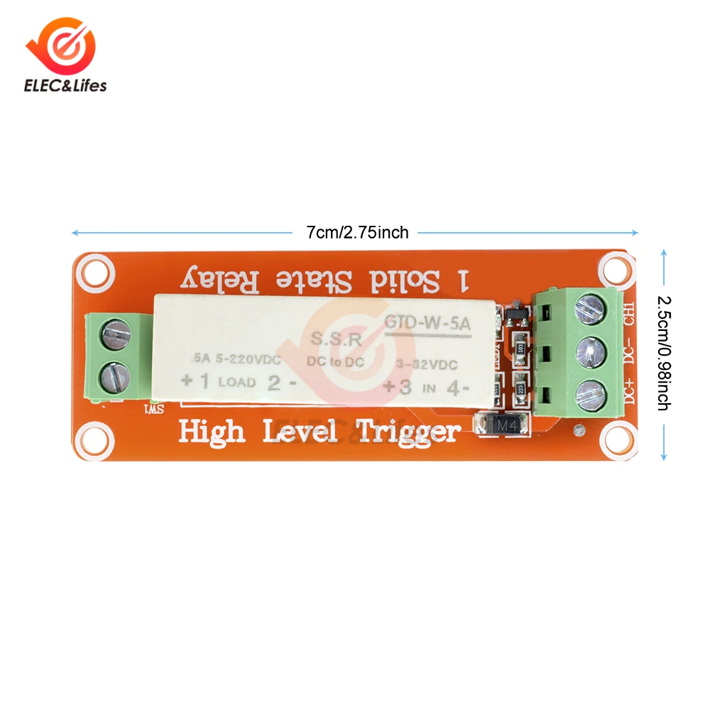Твердотельное реле 5 в постоянного тока 1 канал SSR триггер высокого и низкого