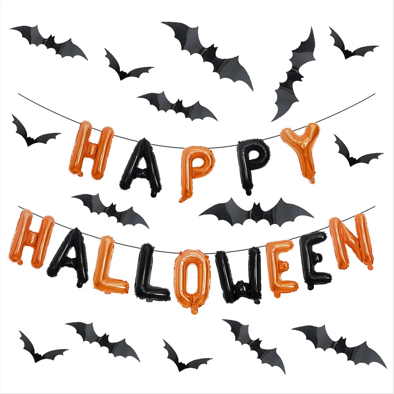 

Halloween Decoration 3D Black PVC Bat Halloween Party DIY Decor Wall Sticker Bar Room Halloween Party Scary Decos Props