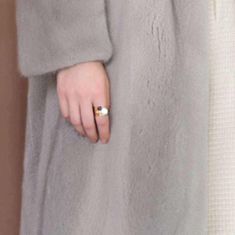 21 European And American Large Size Imitation Fur Coat Whole Mink Fur Long Hooded Jacket Fashion Casual Windbreaker Office Lady