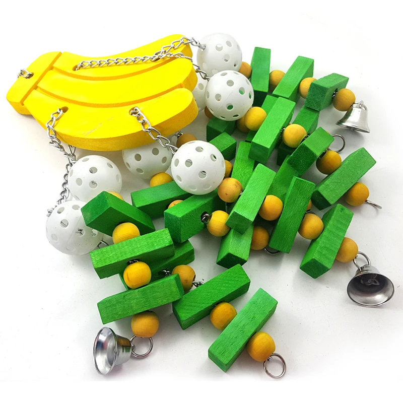 Деревянные птицы качели игрушка попугаи деревянные бусины мелкие