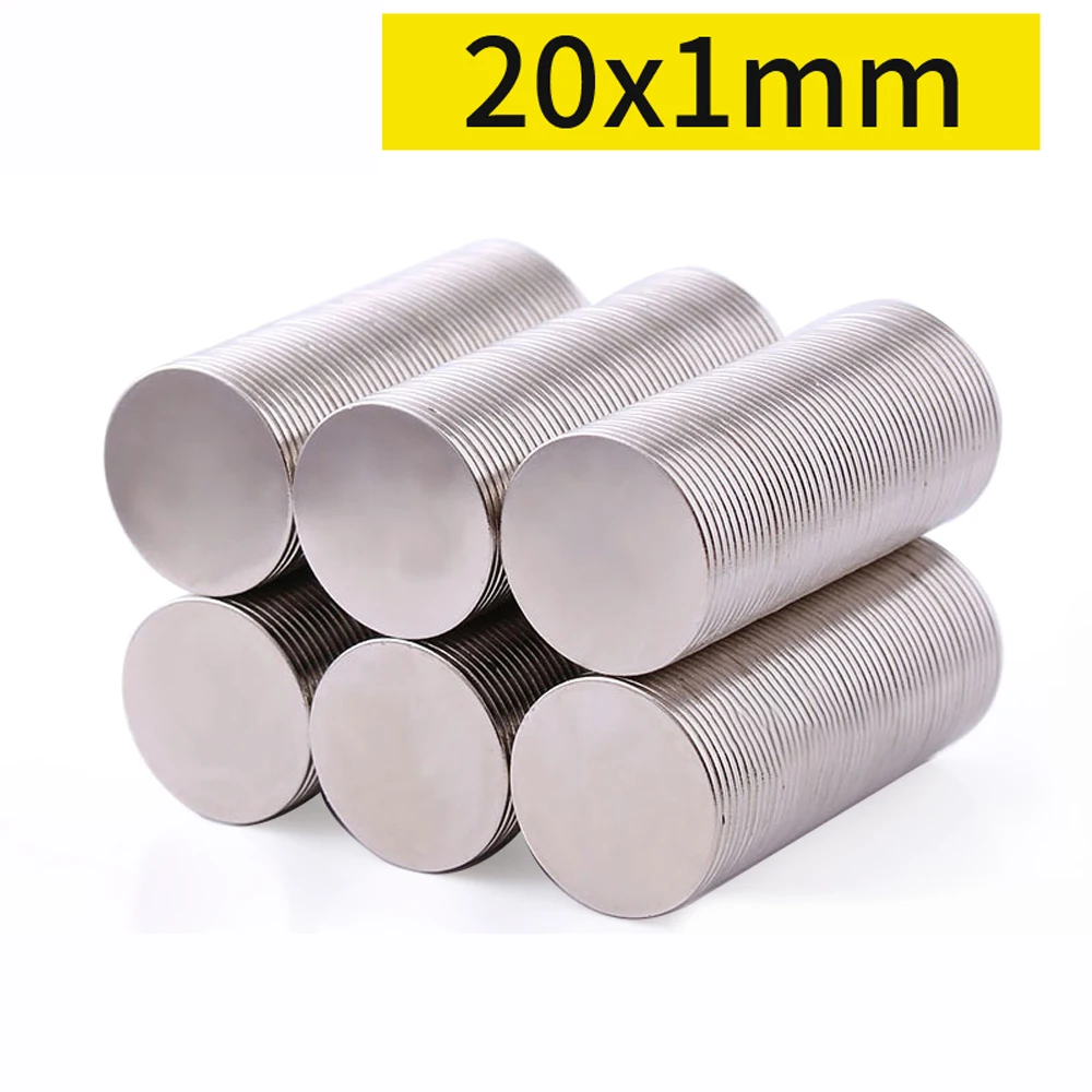 

5/10/20/50/100pcs Neodymium Magnets 20mm x 1mm Round Rare Earth Ring Disk Strong Craft Magnets N35