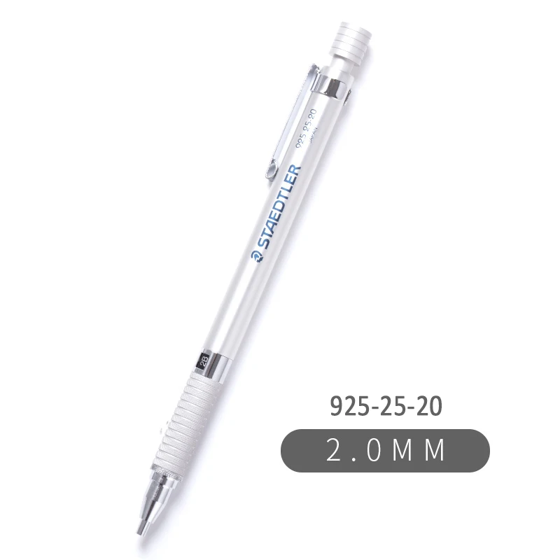2 mm Немецкий STAEDTLER 925 25 металлический механический карандаш 1,3 мм Серебряный Профессиональный чертёжный карандаш 2,0 мм архитектурный дизайн канцелярские принадлежности - Цвет: 2 mm
