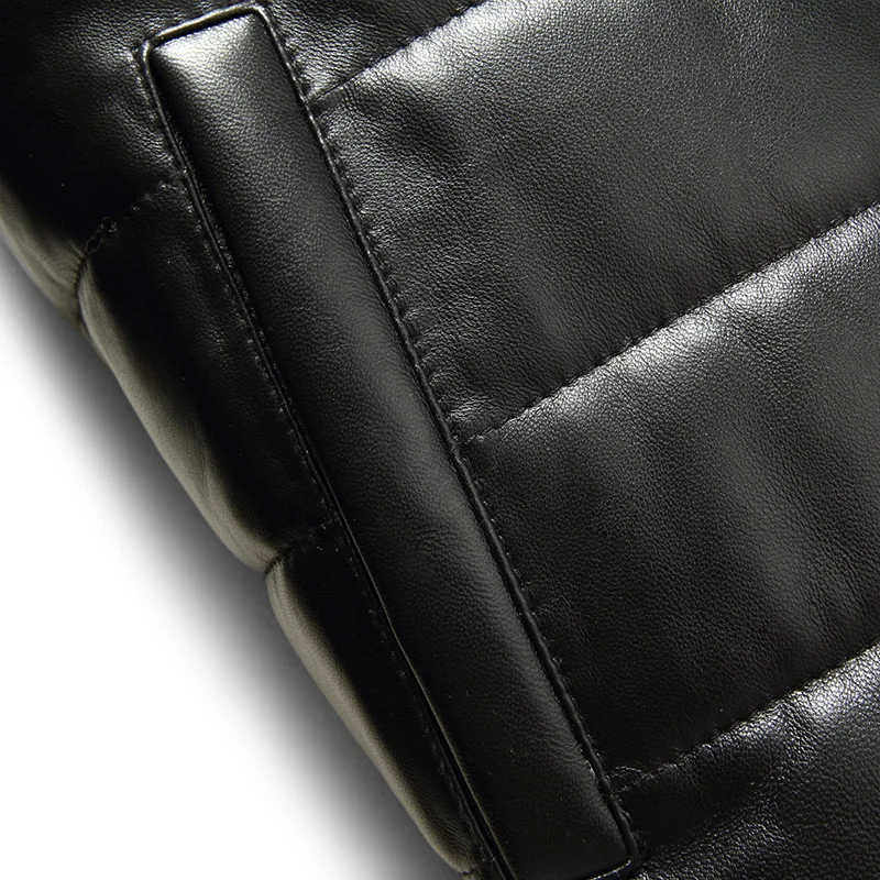 Мужская зимняя куртка из натуральной овечьей кожи с меховым воротником | одежда