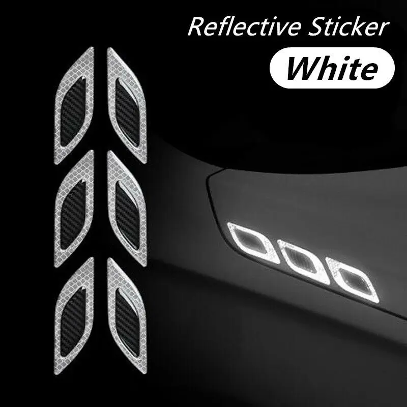 

6pcs set Reflective Stickers Decal PVC Bumper Safety Strong reflectivity