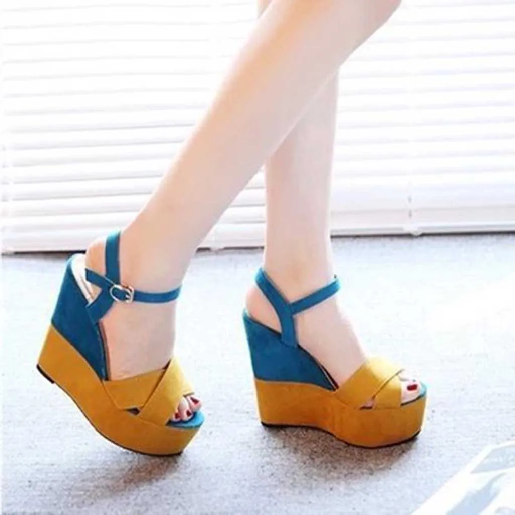 

New Women Wedges Sandals Summer Mixed Colors Platform Sandals Women Casual Shoes High Heel Sandalias