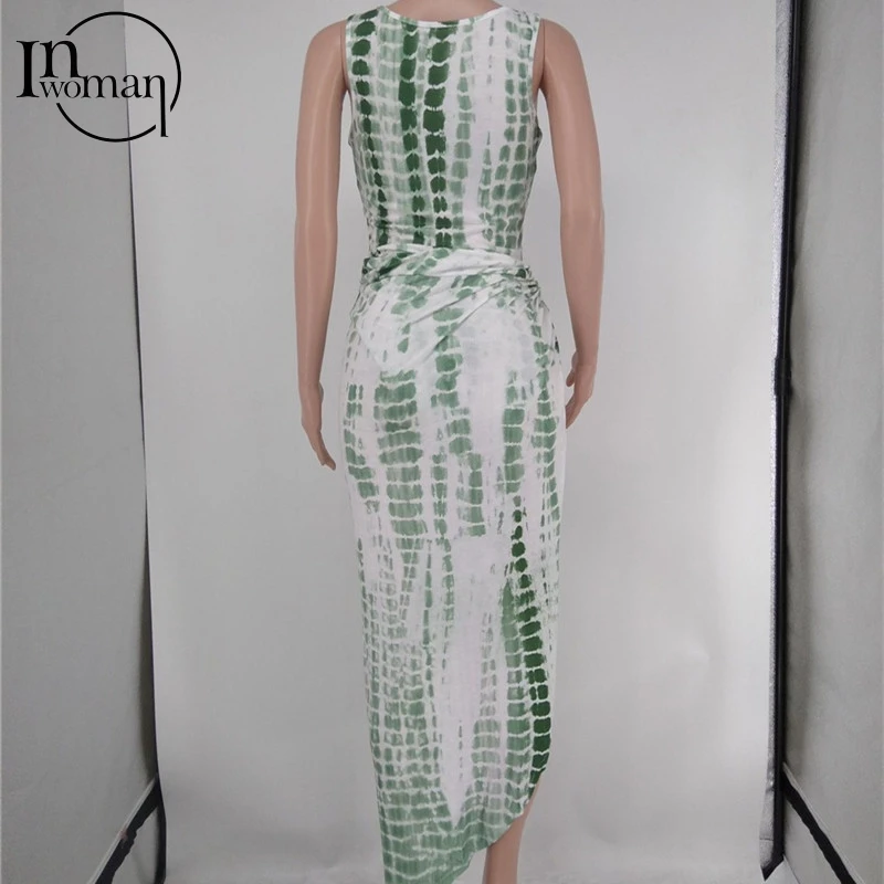 

Inwoman Sexy Booty Print Hollow Out Backless Jumpsuits Summer Bandage Slit Skirt Two Piece Set Club 2 Piece Maxi Skirts Outfits