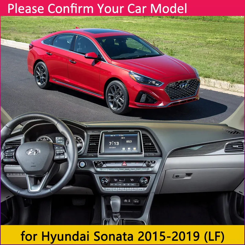 LF 2015-2019 Для hyundai Sonata EF NF YF LF 1998~ Противоскользящий коврик, накладка на приборную панель, Солнцезащитный коврик, автомобильные аксессуары, коврик 2010 - Название цвета: LF 2015-2019