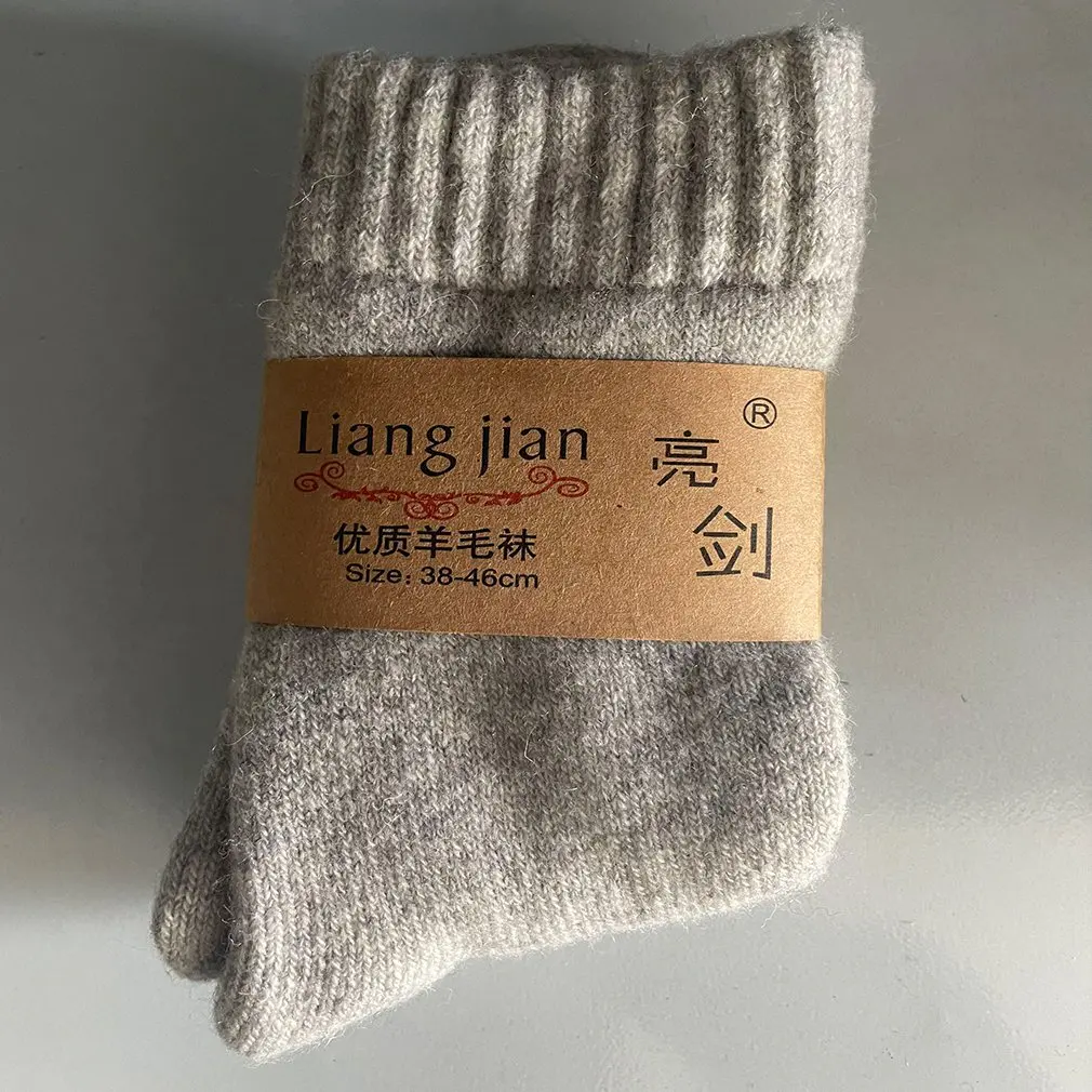 

1 Pair Super Thicker Socks Women Wool Cashmere Rabbit Socks Against Cold Snow Russia Winter Warm Female Male Middle Tube Socks