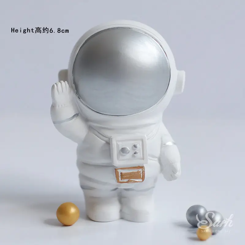 Waving astronaut B Ракета астронавт космический корабль украшения "Oh Baby" С Днем Рождения Торт Топперы Свадебные Детские шоу приспособление для выпечки Ins прекрасные подарки - Цвет: Waving astronaut B
