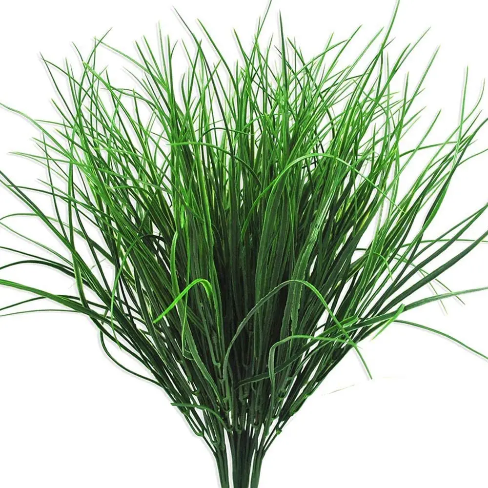 

4 Pcs Artificial Plants Outdoor Flowers Faux Plastic Wheat Grass UV Resistant Greenery Shrubs Bushes Potted Plant(16.5"