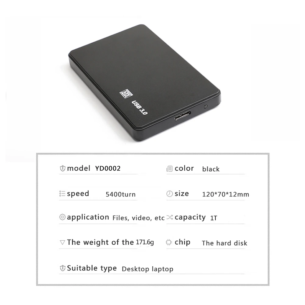 

YD2 2.5 inch Hard Drive Case HDD SSD Enclosure Tool SATA to USB 3.0 Adapter Free for Household Computer Accessories