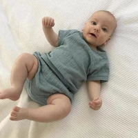 baby boy clothing summer cottonlinen topspp shorts pants solid 2pcs short sleeve outfits set newborn kids baby girl clothes