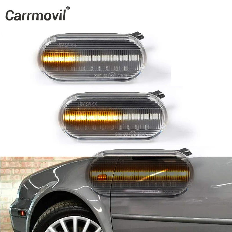 2 шт. динамический дымчатый Янтарный светодиодный светильник с боковым маркером