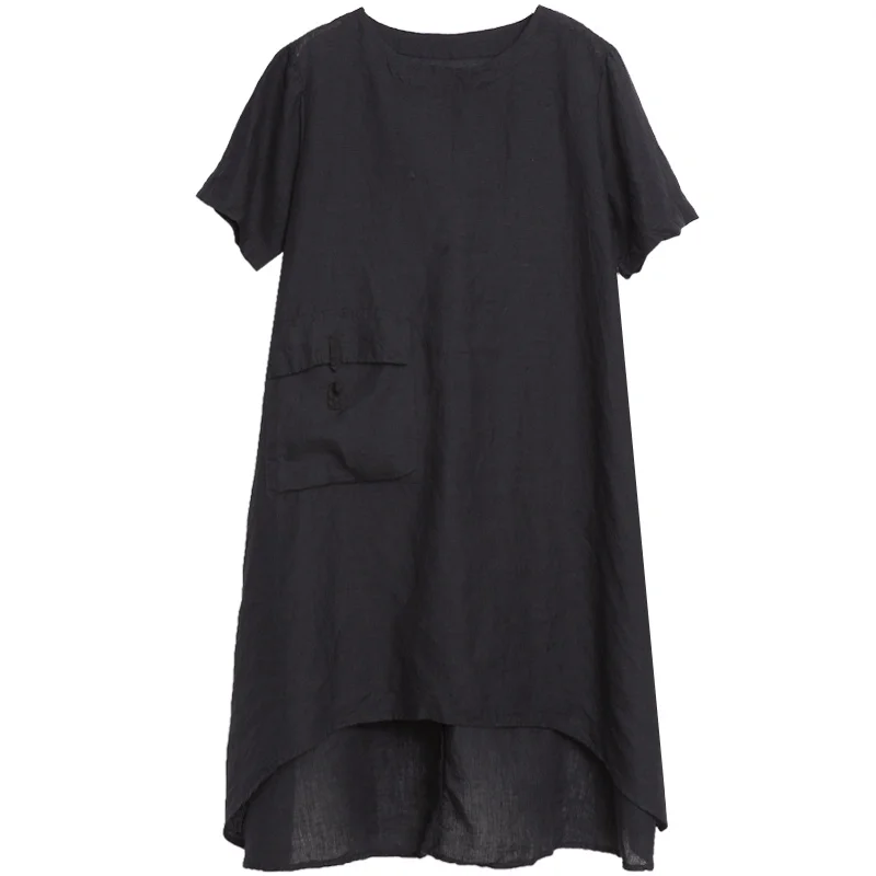 

Spring, summer, new han edition brim big yards long dress in women's wear comfortable big pocket cotton