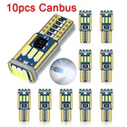 10 шт. T10 Led Canbus W5W Светодиодная лампа для салона автомобиля светильник 9led 4014smd 194 168 без ошибки чтения купол светильник приборная плита Лампа 6000K