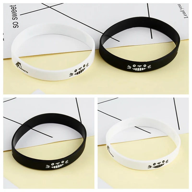 2 в 1 Аниме Хаяо Миядзаки Дракон кошка браслеты Тоторо силиконовые резиновые