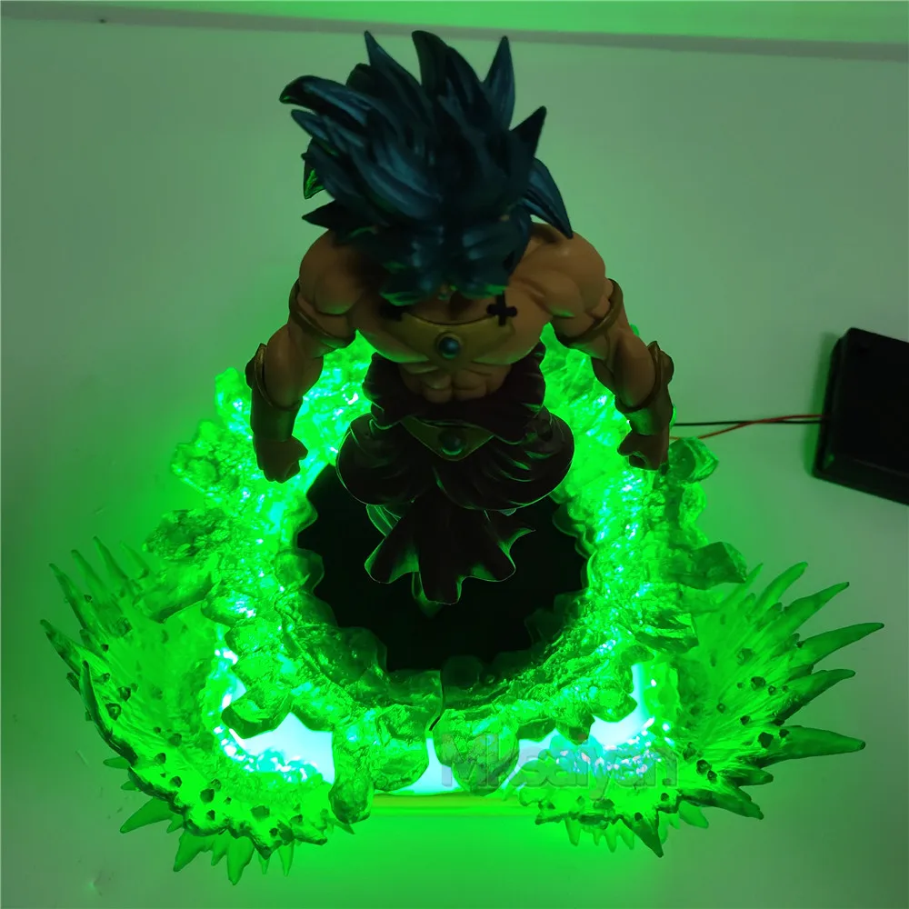 Dragon Ball Супер Broly фигурка светодиодный светильник Dragonball Broli ПВХ Модель Зеленый эффект сцены фигурки DBZ Broli игрушки Рождественский подарок