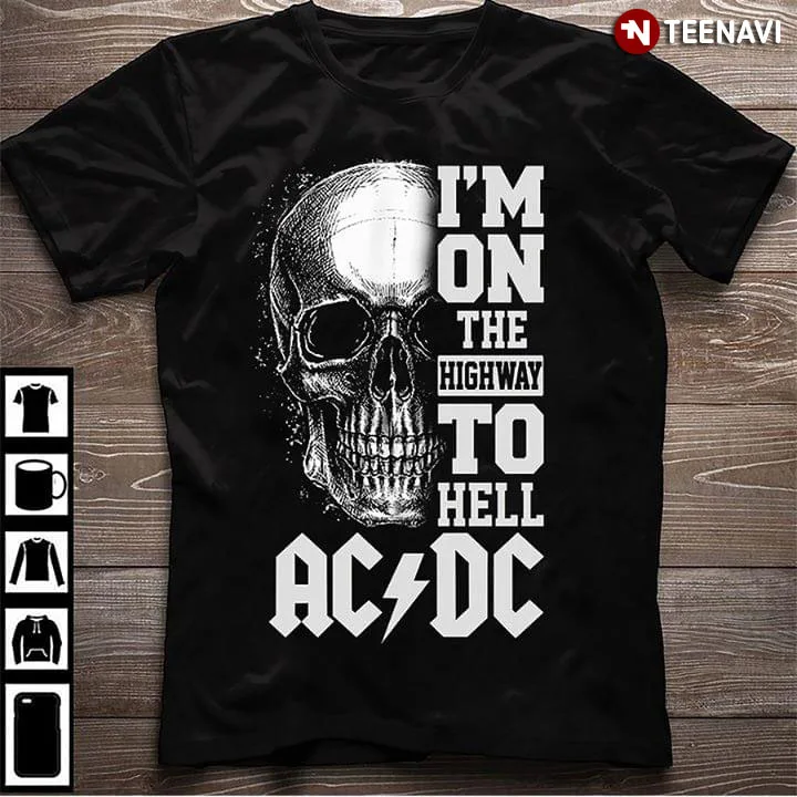 Футболка с черепом I'M On The Highway To Hell Ac/Dc | Мужская одежда