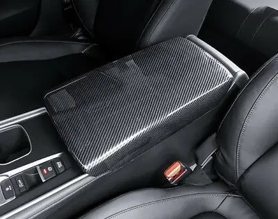 

Carbon Fiber Look Interior Armrest Storage Box Cover Trim For Honda Accord 18-20