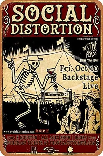 

Social Distortion Iron Painting Wall Poster Metal Vintage Band Retro Garage Plaque Decoration Office Hotel Cafe Bar 8x12 Inches