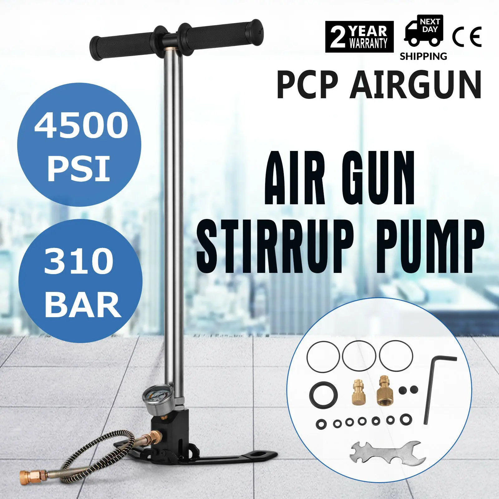 

AIR GUN RIFLE FILLING PUMP STIRRUP PUMP 4500PSI AIR RIFLE PISTOLS 3 STAGE