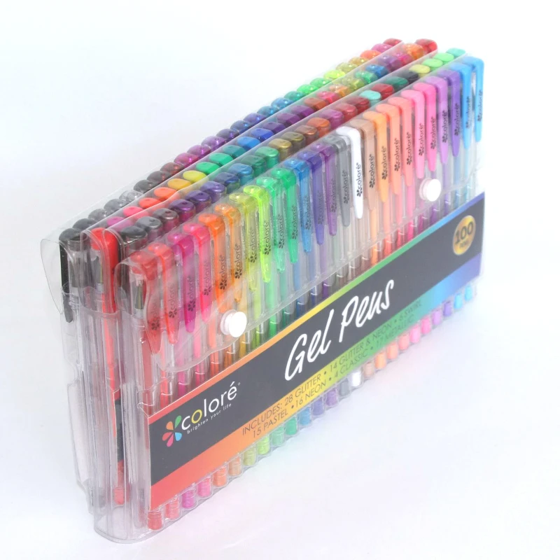 Набор гелевых ручек с блестками пастельные металлические 100 цветов| |