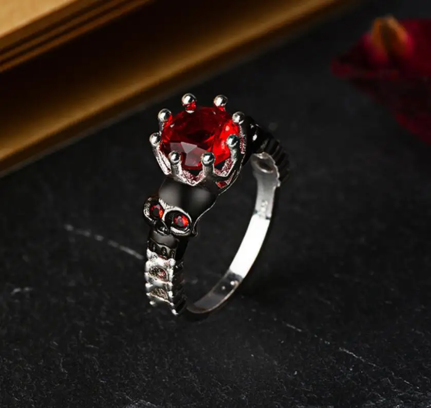 Новое кольцо с черепом в стиле хип хоп регулируемое панк ретро на Хэллоуин