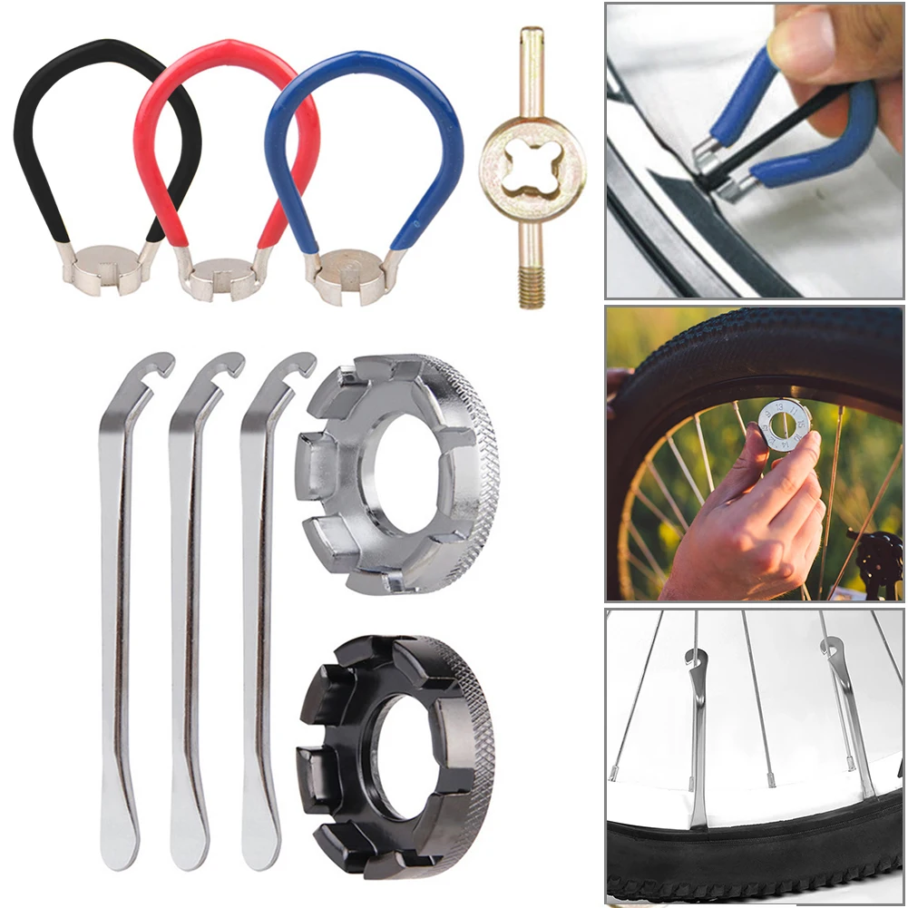 

Multi-function Bicycle Spoke Wrench Kit Set Carbon Steel Road MTB Mountain Bike Cycling Tire Repair Steel Wire Adjustment Tools