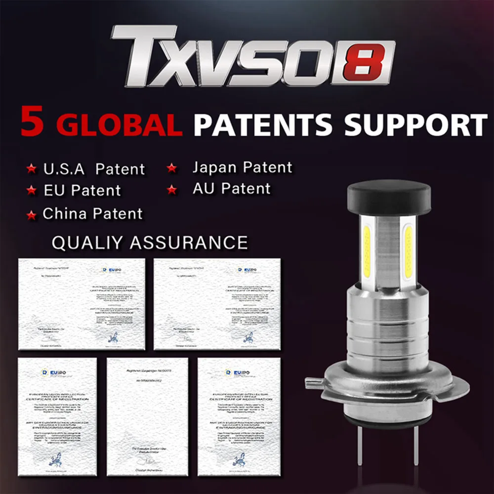 2Pc LED Head Light Fog Lamp 6000K 110W 26000LM DC9V-32V IP68 360 Degree for TXVSO8 M7 MAX H7 Waterproof Headlights Car Accessory |