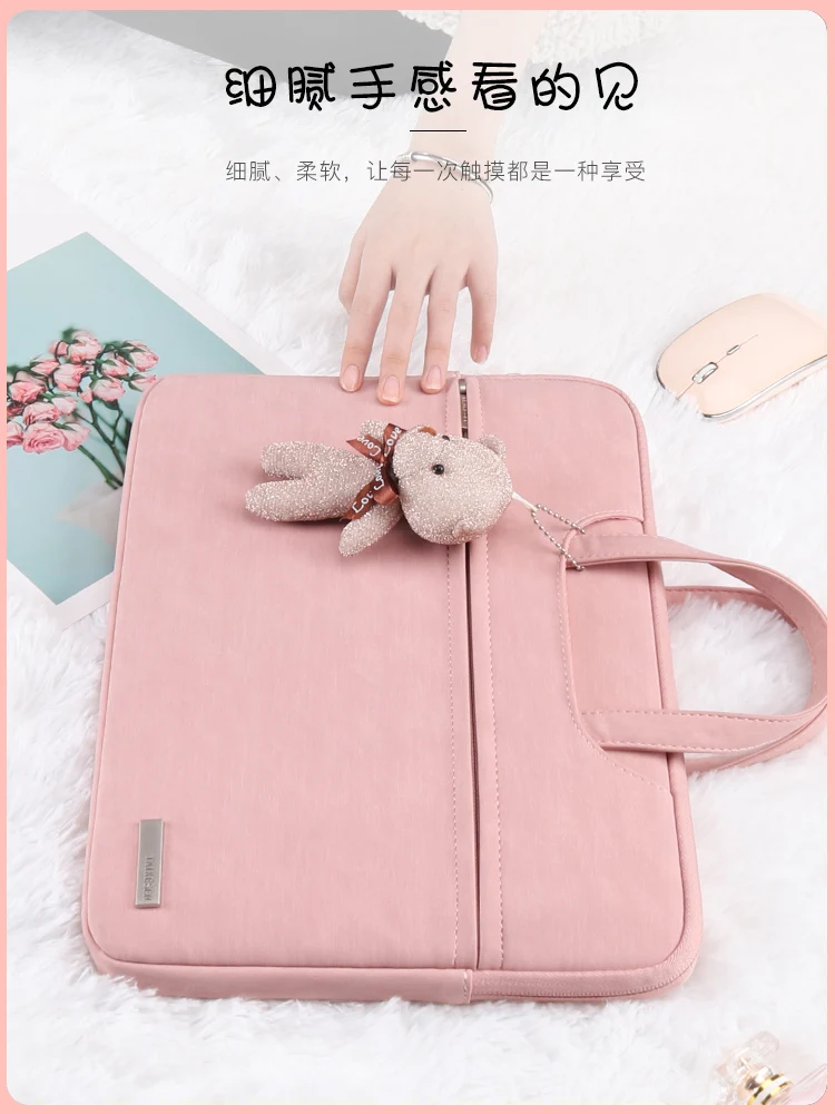 Laptop Bag Laptop Sleeve 15.6-Inch Male and Female Portable Laptop Bag Portable Crossbody Dual-Use mens leather bag for 15